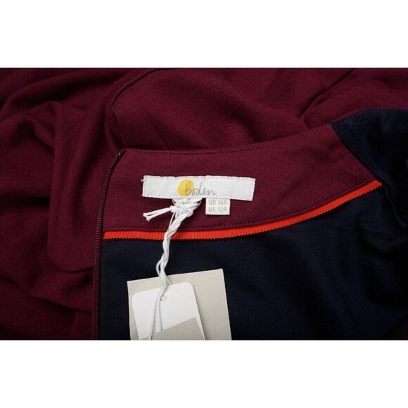 Boden Womans Alexis Dress UK 16 US 12 Burgundy A-Line Flutter Sleeve J0267 NWT - Picture 4 of 4